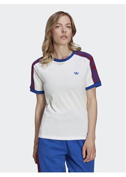 adidas T-Shirt Tape HL9172 Biały Regular Fit ze sklepu MODIVO w kategorii Bluzki damskie - zdjęcie 182703136