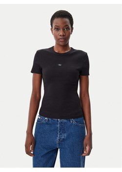 Calvin Klein Jeans T-Shirt J20J225245 Czarny Slim Fit ze sklepu MODIVO w kategorii Bluzki damskie - zdjęcie 182703147