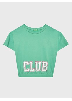 United Colors Of Benetton T-Shirt 3096C10BA Zielony Boxy Fit ze sklepu MODIVO w kategorii Bluzki dziewczęce - zdjęcie 182703175
