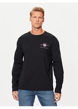 Gant Longsleeve Archive Shield 2004058 Czarny Regular Fit - id: 0000304719509 - marki Gant - 182704715 Gant Longsleeve Archive Shield 2004058 Czarny Regular Fit ze sklepu MODIVO w kategorii T-shirty męskie - zdjęcie 182704715