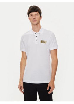 EA7 Emporio Armani Polo 3DPF02 PJ5AZ 1100 Biały Regular Fit ze sklepu MODIVO w kategorii T-shirty męskie - zdjęcie 182704907