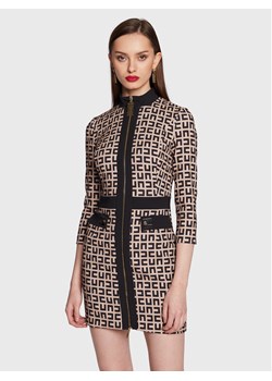 Elisabetta Franchi Sukienka koktajlowa AB-339-31E2-V460 Beżowy Slim Fit ze sklepu MODIVO w kategorii Sukienki - zdjęcie 182705108