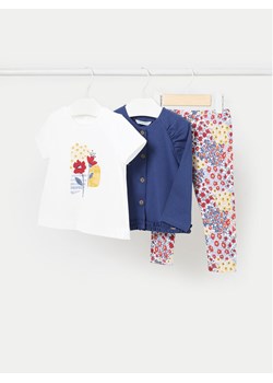 Mayoral Komplet t-shirt, sweter i legginsy 01735 Niebieski Slim Fit ze sklepu MODIVO w kategorii Komplety niemowlęce - zdjęcie 182705449