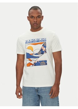 Napapijri T-Shirt S-Valdor NP0A4IE6 Écru Regular Fit ze sklepu MODIVO w kategorii T-shirty męskie - zdjęcie 182705469