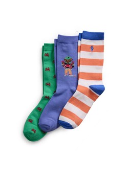 Polo Ralph Lauren Zestaw 3 par wysokich skarpet dziecięcych 444969087001 Kolorowy ze sklepu MODIVO w kategorii Skarpetki dziecięce - zdjęcie 182705677