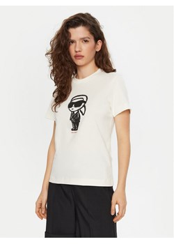 KARL LAGERFELD T-Shirt A1W17126 Écru Regular Fit - id: 0000304578649 - marki Karl Lagerfeld - 182706005 KARL LAGERFELD T-Shirt A1W17126 Écru Regular Fit ze sklepu MODIVO w kategorii Bluzki damskie - zdjęcie 182706005