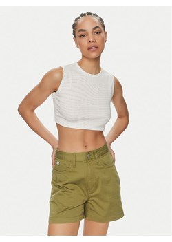 Calvin Klein Jeans Top J20J223163 Biały Slim Fit ze sklepu MODIVO w kategorii Bluzki damskie - zdjęcie 182706396