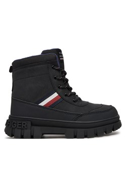 Tommy Hilfiger Trapery Stripes Fur Boot T3X5-33713-1487 S Czarny ze sklepu MODIVO w kategorii Buty zimowe dziecięce - zdjęcie 182707098