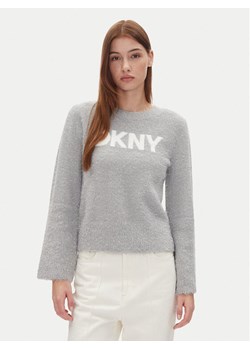 DKNY Sweter DJ4R0504 Szary Regular Fit ze sklepu MODIVO w kategorii Swetry damskie - zdjęcie 182708019