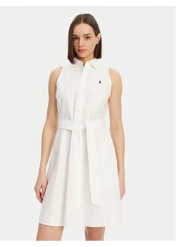 Polo Ralph Lauren Sukienka koszulowa 211906437001 Biały Regular Fit ze sklepu MODIVO w kategorii Sukienki - zdjęcie 182708098