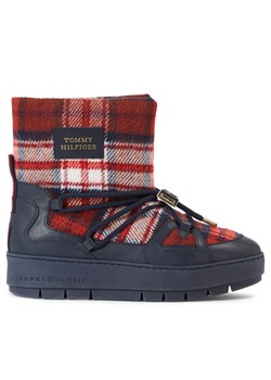 Tommy Hilfiger Śniegowce Tartan Snowboot FW0FW07612 Niebieski ze sklepu MODIVO w kategorii Śniegowce damskie - zdjęcie 182708226
