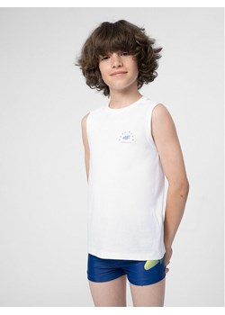 4F Tank top 4FJSS23TTSHM284 Biały Regular Fit ze sklepu MODIVO w kategorii T-shirty chłopięce - zdjęcie 182708329