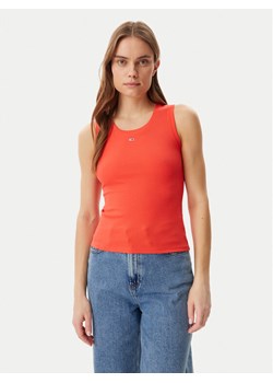 Tommy Jeans Top Essential DW0DW20673 Pomarańczowy Slim Fit ze sklepu MODIVO w kategorii Bluzki damskie - zdjęcie 182708385