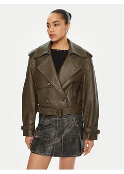 Miss Sixty Kurtka skórzana 6L4LJ1700000 Khaki Regular Fit ze sklepu MODIVO w kategorii Kurtki damskie - zdjęcie 182708465