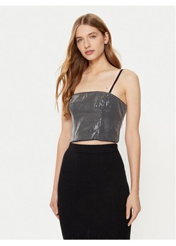 Guess Top W5RH0G WGX40 Srebrny Slim Fit ze sklepu MODIVO w kategorii Bluzki damskie - zdjęcie 182708935