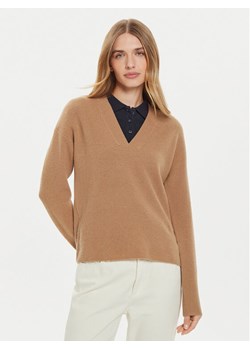 Tommy Hilfiger Sweter WW0WW43101 Beżowy Relaxed Fit ze sklepu MODIVO w kategorii Swetry damskie - zdjęcie 182709057
