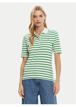 Tommy Hilfiger Polo 1985 WW0WW43224 Zielony Regular Fit ze sklepu MODIVO w kategorii Bluzki damskie - zdjęcie 182709709
