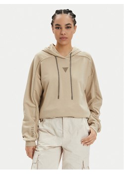 Guess Bluza W4GQ12 KBK32 Beżowy Regular Fit ze sklepu MODIVO w kategorii Bluzy damskie - zdjęcie 182709739