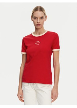Tommy Hilfiger T-Shirt Monotype WW0WW44586 Czerwony Regular Fit ze sklepu MODIVO w kategorii Bluzki damskie - zdjęcie 182710305