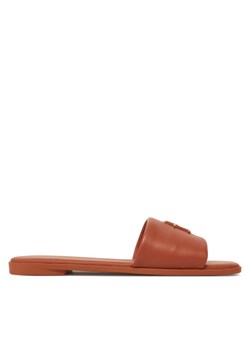 Tommy Hilfiger Klapki Th Logo Hardware Leather Mule FW0FW08806 Brązowy ze sklepu MODIVO w kategorii Klapki damskie - zdjęcie 182710595