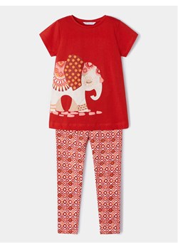 Mayoral Komplet t-shirt i legginsy 3711 Czerwony Regular Fit ze sklepu MODIVO w kategorii Komplety dziewczęce - zdjęcie 182711179