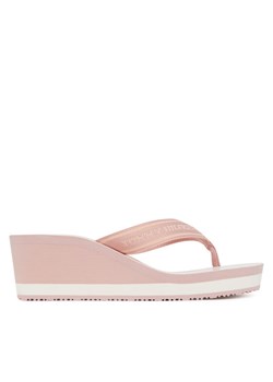 Tommy Hilfiger Japonki Th Stripes Wedge Beach Sandal FW0FW08521 Różowy ze sklepu MODIVO w kategorii Klapki damskie - zdjęcie 182711186