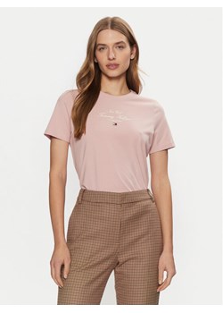 Tommy Hilfiger T-Shirt WW0WW43895 Różowy Regular Fit ze sklepu MODIVO w kategorii Bluzki damskie - zdjęcie 182711317