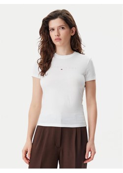 Tommy Jeans T-Shirt Tonal Linear DW0DW20315 Écru Slim Fit ze sklepu MODIVO w kategorii Bluzki damskie - zdjęcie 182711447