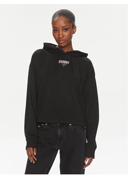 Tommy Jeans Bluza Essential Logo DW0DW17797 Czarny Relaxed Fit ze sklepu MODIVO w kategorii Bluzy damskie - zdjęcie 182711499