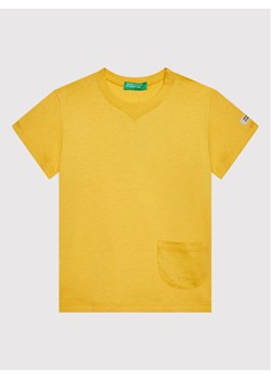 United Colors Of Benetton T-Shirt 3I1XG100M Żółty Regular Fit ze sklepu MODIVO w kategorii Koszulki niemowlęce - zdjęcie 182711779