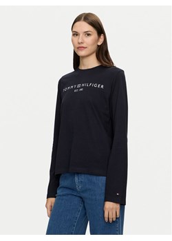 Tommy Hilfiger Bluzka Logo WW0WW43620 Granatowy Regular Fit ze sklepu MODIVO w kategorii Bluzki damskie - zdjęcie 182711818