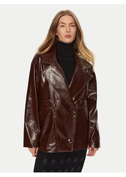 ACCESS FASHION Kurtka z imitacji skóry 44-1060-806 Brązowy Relaxed Fit ze sklepu MODIVO w kategorii Kurtki damskie - zdjęcie 182712216