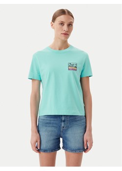 Quiksilver T-Shirt EQWZT03181 Turkusowy Relaxed Fit ze sklepu MODIVO w kategorii Bluzki damskie - zdjęcie 182712878