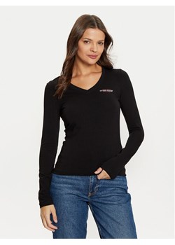 Guess Jeans Bluzka W4YI21 J1314 Czarny Slim Fit ze sklepu MODIVO w kategorii Bluzki damskie - zdjęcie 182712975