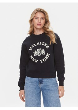 Tommy Hilfiger Bluza Varsity WW0WW39805 Granatowy Regular Fit ze sklepu MODIVO w kategorii Bluzy damskie - zdjęcie 182713169