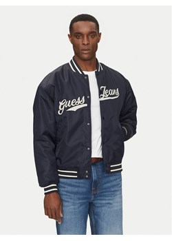 Guess Jeans Kurtka bomber M5RL54 WHAA2 Granatowy Regular Fit ze sklepu MODIVO w kategorii Kurtki męskie - zdjęcie 182713187