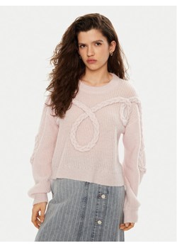 Munthe Sweter Sakira 244160724472 Różowy Relaxed Fit ze sklepu MODIVO w kategorii Swetry damskie - zdjęcie 182713237
