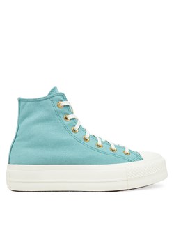 Converse Trampki Chuck Taylor All Star Lift Platform Gold A11495C Turkusowy ze sklepu MODIVO w kategorii Trampki damskie - zdjęcie 182713267