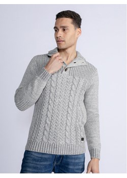 Petrol Industries Sweter M-3030-KWC211 Szary Regular Fit ze sklepu MODIVO w kategorii Swetry męskie - zdjęcie 182714789