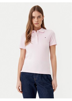 Tommy Hilfiger Polo 1985 WW0WW43225 Różowy Slim Fit - id: 0000304674259 - marki Tommy Hilfiger - 182715208 Tommy Hilfiger Polo 1985 WW0WW43225 Różowy Slim Fit ze sklepu MODIVO w kategorii Bluzki damskie - zdjęcie 182715208