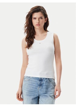 Tommy Jeans Top Essential DW0DW20673 Biały Slim Fit ze sklepu MODIVO w kategorii Bluzki damskie - zdjęcie 182715366