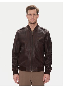 Aeronautica Militare Kurtka skórzana 251PN5044PL266 Brązowy Regular Fit ze sklepu MODIVO w kategorii Kurtki męskie - zdjęcie 182715678