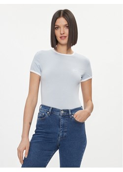 Tommy Jeans T-Shirt Signature DW0DW17377 Błękitny Slim Fit ze sklepu MODIVO w kategorii Bluzki damskie - zdjęcie 182715687