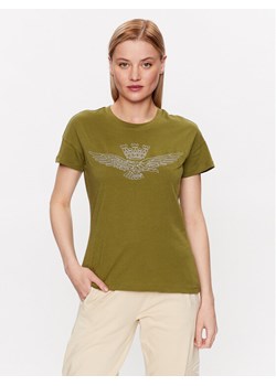 Aeronautica Militare T-Shirt 231TS2103DJ510 Zielony Regular Fit ze sklepu MODIVO w kategorii Bluzki damskie - zdjęcie 182715908
