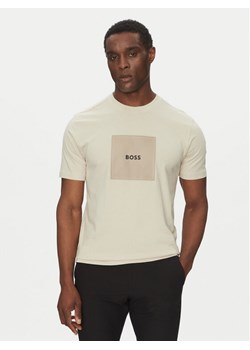 BOSS T-Shirt Logo 50538096 Beżowy Regular Fit ze sklepu MODIVO w kategorii T-shirty męskie - zdjęcie 182716036