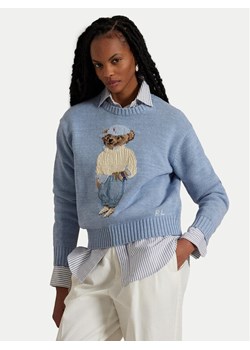 Polo Ralph Lauren Sweter 211965767001 Błękitny Relaxed Fit ze sklepu MODIVO w kategorii Swetry damskie - zdjęcie 182717958