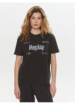 Replay T-Shirt W3072A.000.22658M Czarny Regular Fit ze sklepu MODIVO w kategorii Bluzki damskie - zdjęcie 182718195