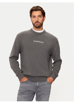 Guess Jeans Sweter M4BR31 Z3HM1 Szary Regular Fit ze sklepu MODIVO w kategorii Swetry męskie - zdjęcie 182718267