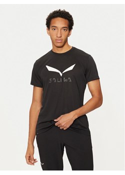 Salewa Koszulka techniczna Solidlogo Dry 27018 Czarny Regular Fit ze sklepu MODIVO w kategorii T-shirty męskie - zdjęcie 182718577