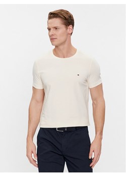 Tommy Hilfiger T-Shirt Stretch Slim Fit Tee MW0MW10800 Beżowy Slim Fit ze sklepu MODIVO w kategorii T-shirty męskie - zdjęcie 182718628